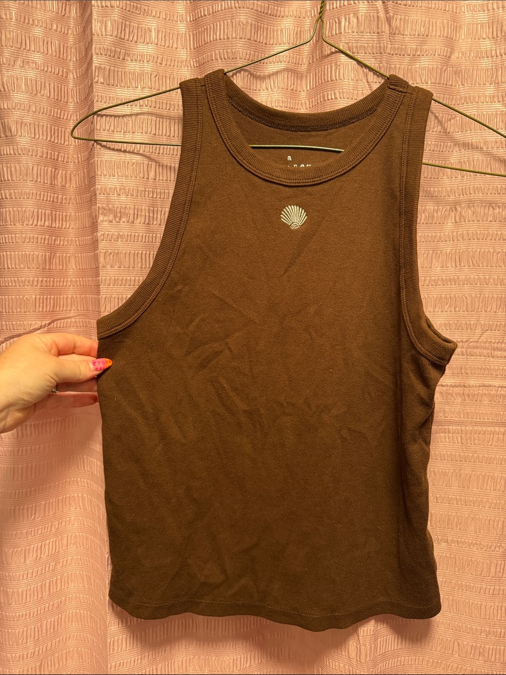 Aerie Ribbed Tank Top in Brown Size Large Like New